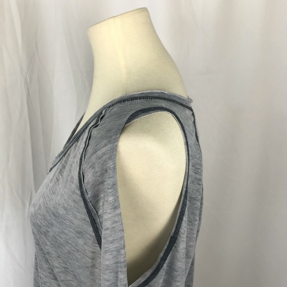 Blue Cold Shoulder Long Sleeve T-shirt - Large - Picture 3 of 9